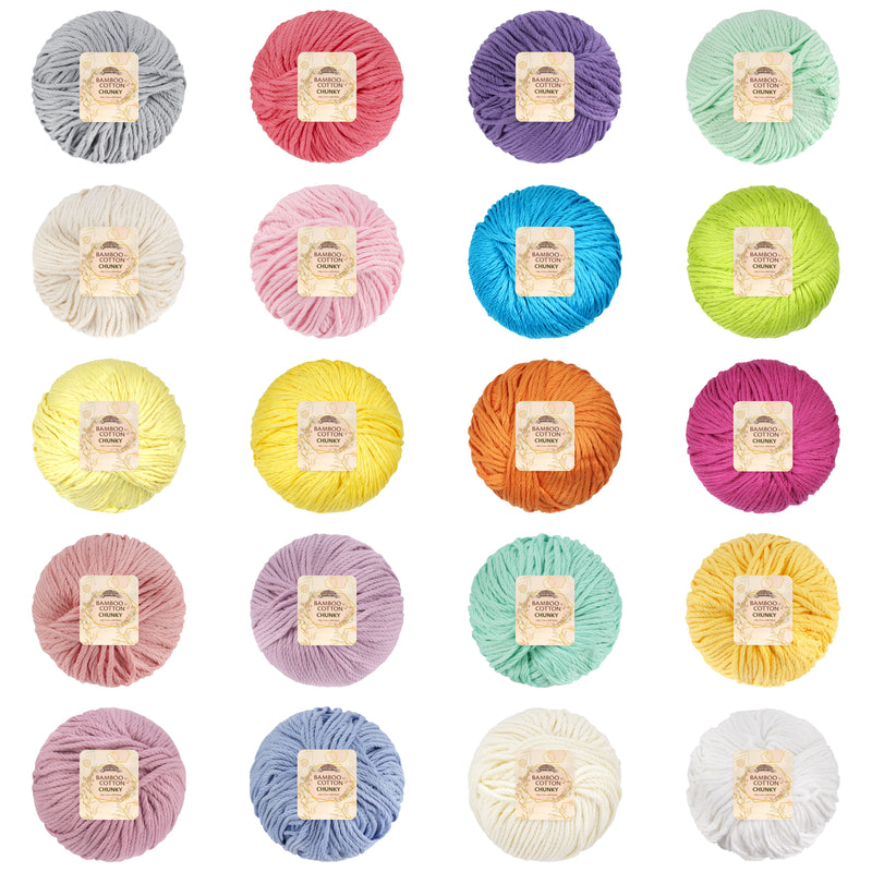 Bamboo Cotton Chunky Yarn: 4 Ball Packs