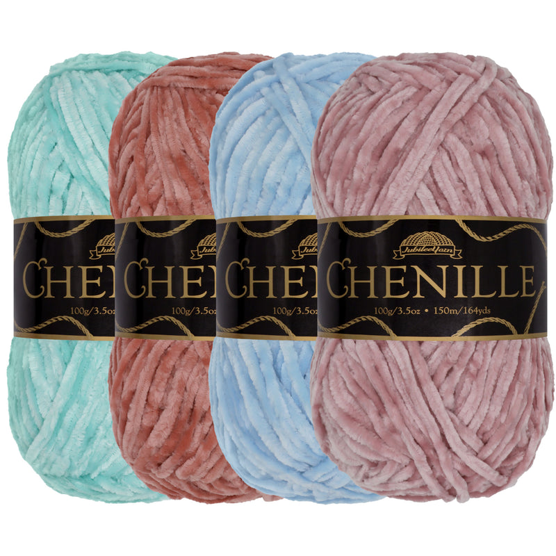Chenille Yarn: 4 Skein Packs