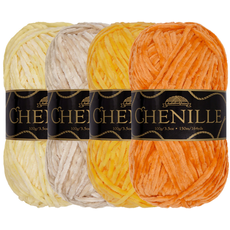 Chenille Yarn: 4 Skein Packs