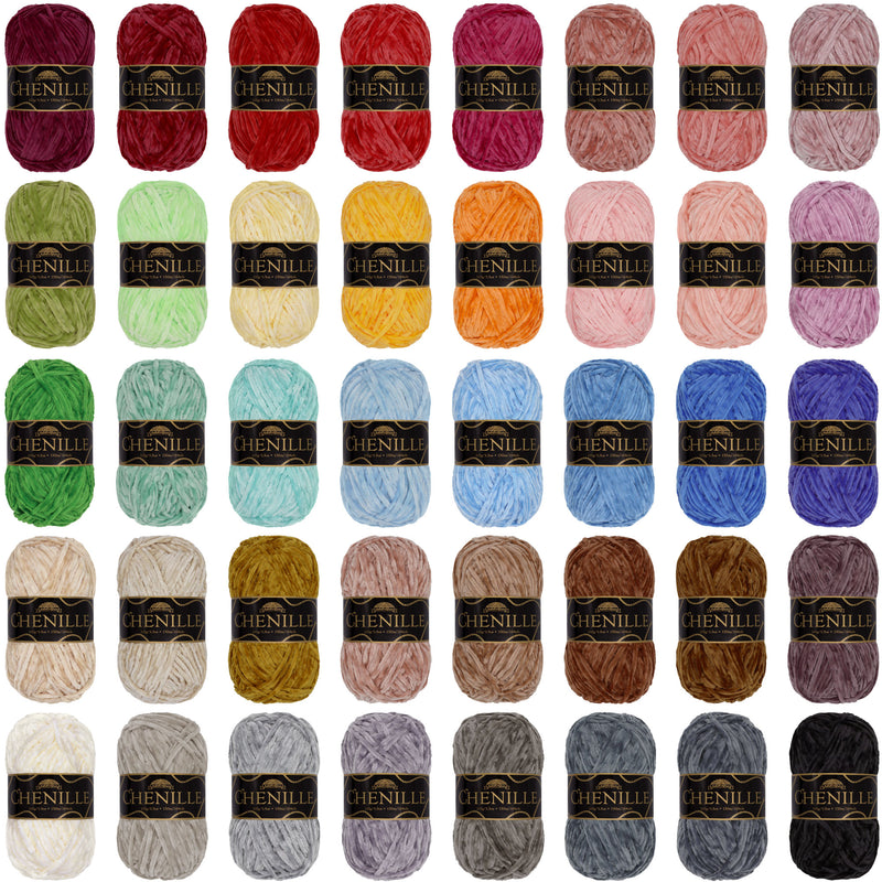 Chenille Yarn: 2 Skein Packs