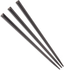 4.5" black prism plastic skewer picks on white