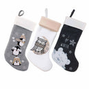Christmas Stockings 18" Hand-embroidered Sequined Cute Animal Christmas Stockings Set