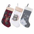 Christmas Stockings 18" Hand-embroidered Sequined Cute Animal Christmas Stockings Set