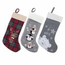 Christmas Stockings 18" Hand-embroidered Sequined Cute Animal Christmas Stockings Set