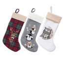 Christmas Stockings 18" Hand-embroidered Sequined Cute Animal Christmas Stockings Set