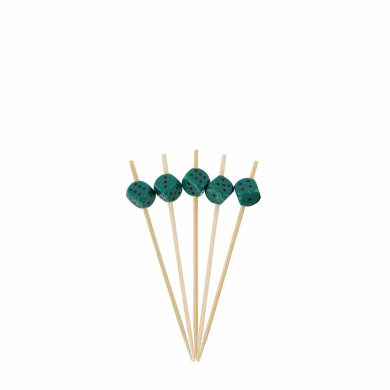 Decorative Dice Party End Bamboo Picks