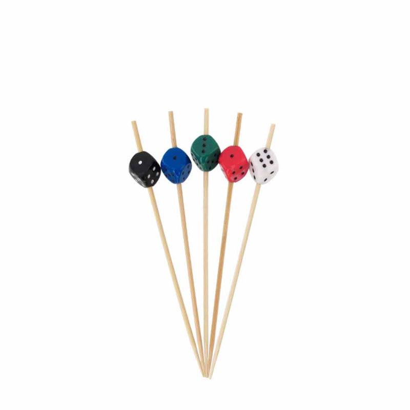 Decorative Dice Party End Bamboo Picks