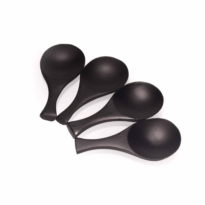 Small Bamboo Round Scoop - 3.5" - Carbonized Brown