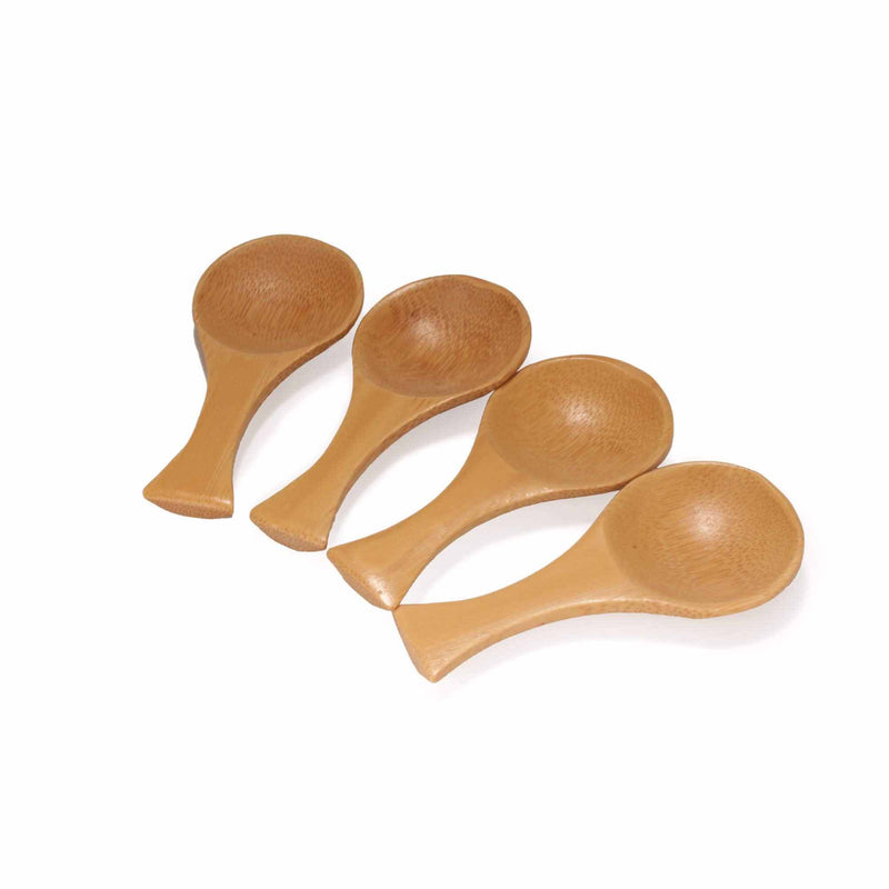 Small Bamboo Round Scoop - 3.5" - Carbonized Brown