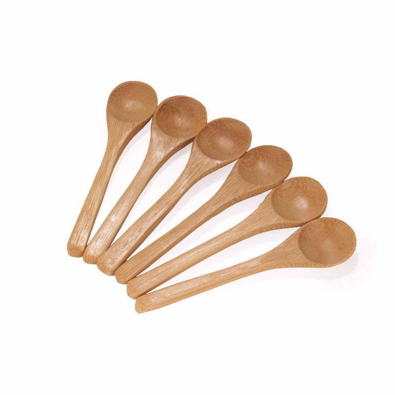 Small Bamboo Salt/Spice Spoon - Round Head - Carbonized Brown