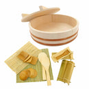 Sushi Oke Tub Lid Hangiri with Sushi Making Accessory Pack, 19 pieces set