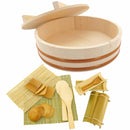 Sushi Oke Tub Lid Hangiri with Sushi Making Accessory Pack, 19 pieces set