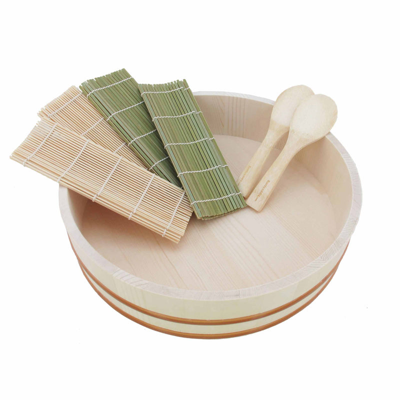 Sushi Oke Tub (Hangiri) - 7 Pieces Sushi Making Accessory Pack