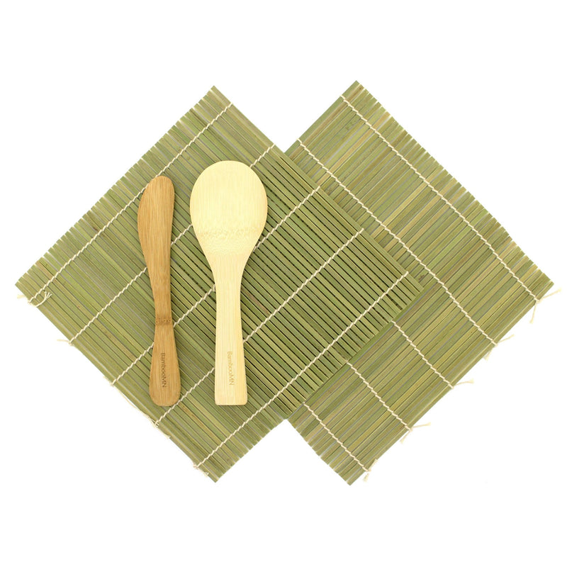 Sushi Rolling Kit - 2x rolling mats, 1x rice paddle, 1x spreader