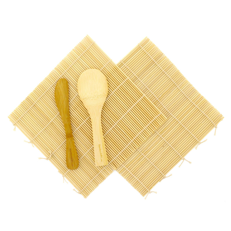 Sushi Rolling Kit - 2x rolling mats, 1x rice paddle, 1x spreader