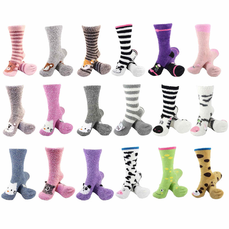 Warm and Fuzzy Microfiber Animal Socks