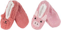 Red and Pink fuzzy slippers