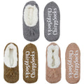 Adult Women's Fuzzy Non-Slip Fancy Yarn Slippers Socks, 3 Pairs