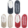 Adult Women's Fuzzy Non-Slip Fancy Yarn Slippers Socks, 3 Pairs