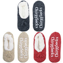 Adult Women's Fuzzy Non-Slip Fancy Yarn Slippers Socks, 3 Pairs