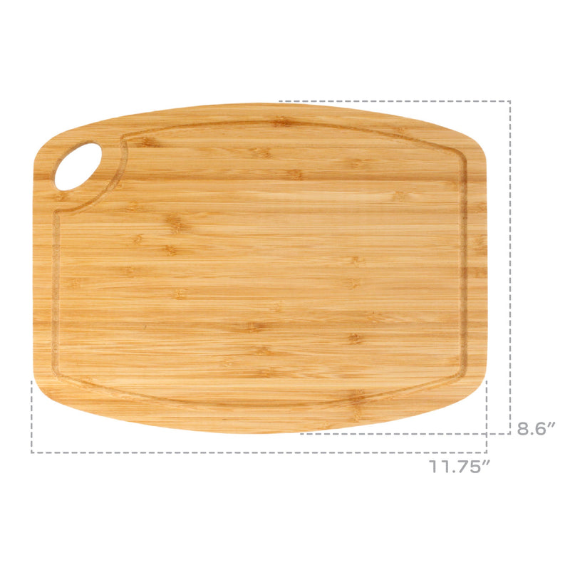 Bamboo Cutting Board with Hanging Hole - Vertical Cut - 11.75" x 8.63" x 0.40"/0.75"