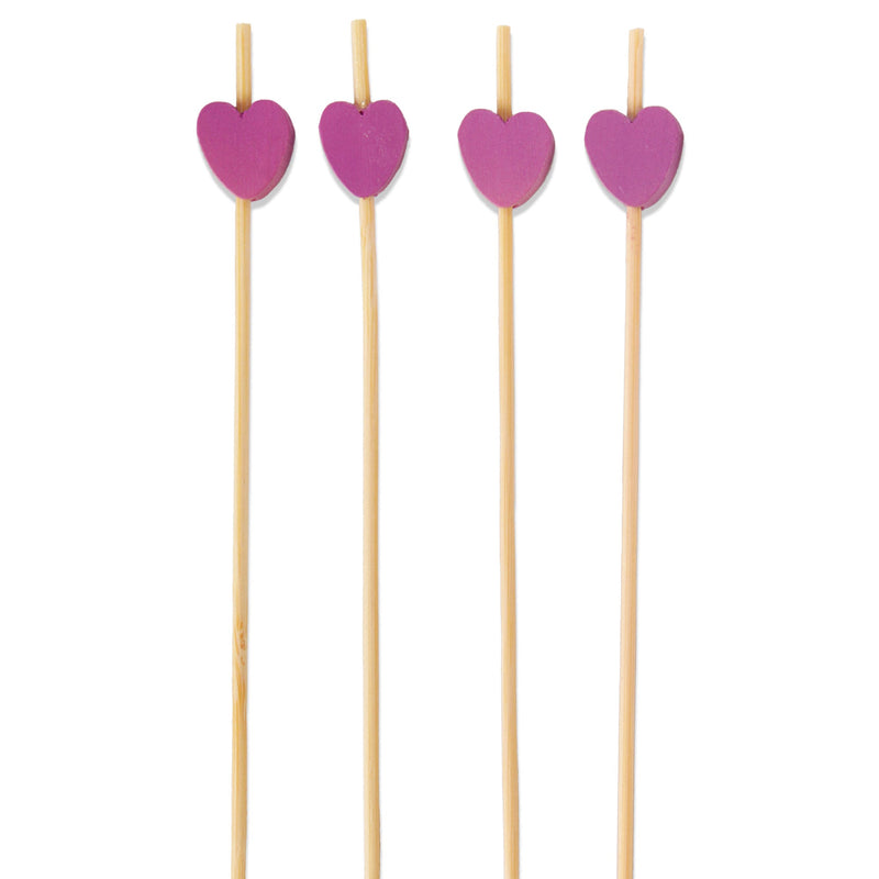 Decorative Bamboo Heart Picks