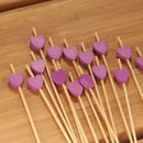 bamboo heart valentine picks purple pack