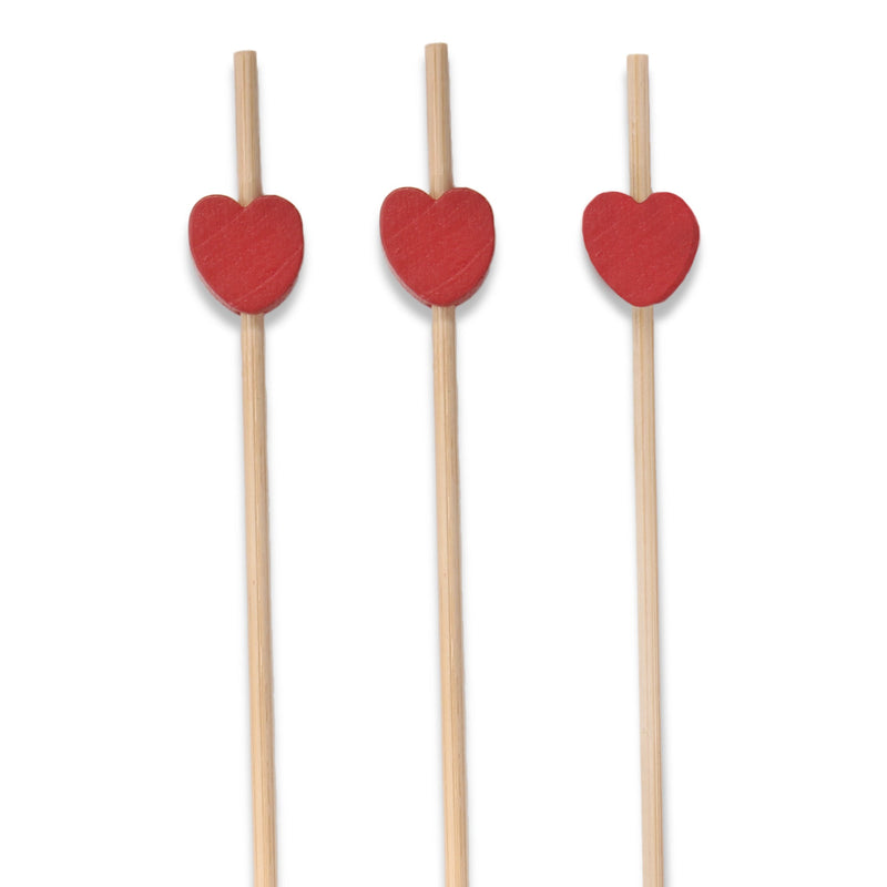 Decorative Bamboo Heart Picks