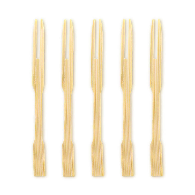 bamboo mini fork natural double prong main