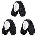 Adult Super Soft Warm Cozy Fuzzy Soft Touch Slippers Non-Slip Lined Socks, 3 Pairs