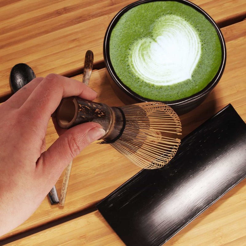 black tea whisk making matcha 