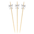 3.9" Decorative Acrylic Butterfly End Bamboo Cocktail Picks