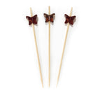 3.9" Decorative Acrylic Butterfly End Bamboo Cocktail Picks