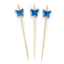 3.9" Decorative Acrylic Butterfly End Bamboo Cocktail Picks