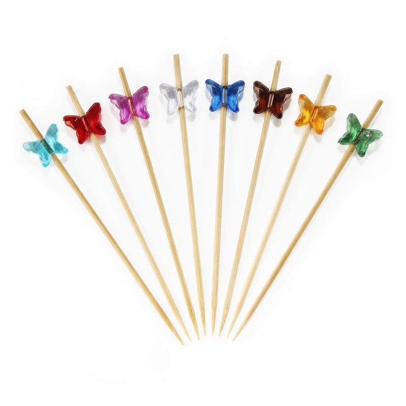acrylic butterfly theme picks skewers assorted
