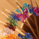 acrylic butterfly theme picks skewers assorted closeup