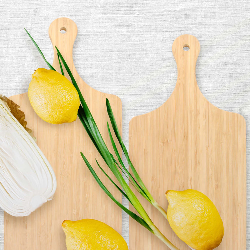 Bamboo Handle Cutting Board w/ Hanging Hole - 2 Sizes