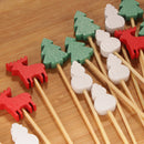 christmas picks reindeer pinetree snowman close