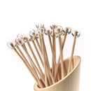 clear ball plastic picks displayed white