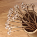 clear ball plastic picks displayed