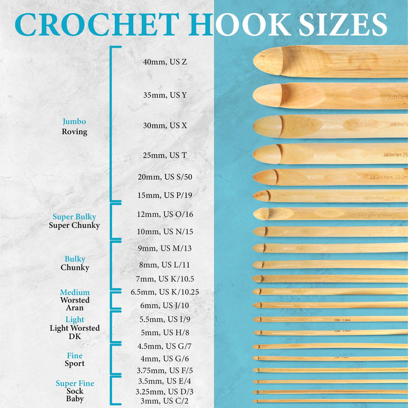 crochet hook size chart
