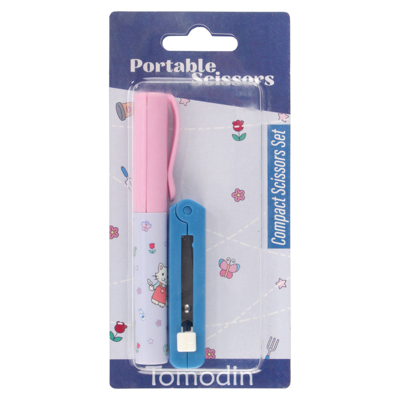 Compact scissor set, travel size, mini scissors that fold