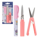 Portable Travel Scissors, Pen & Push Folding Style Set