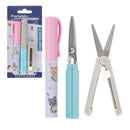 Portable Travel Scissors, Pen & Push Folding Style Set
