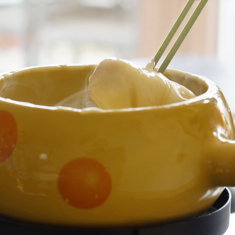 double prong fondue grilling skewers cheese bowl dip