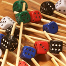 Decorative Dice Party End Bamboo Picks