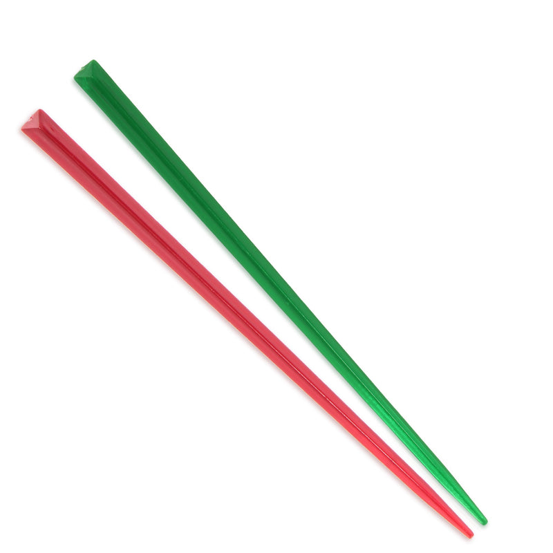 Triangular Prism Plastic Picks Christmas Colours - Red & Green