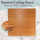 extra large bamboo cutting board square dimensions 24" x 24" x 0.75"