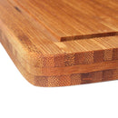 extra large bamboo cutting board carbonized brown close up edge