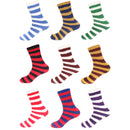 Striped fuzzy socks in sports teams Colours